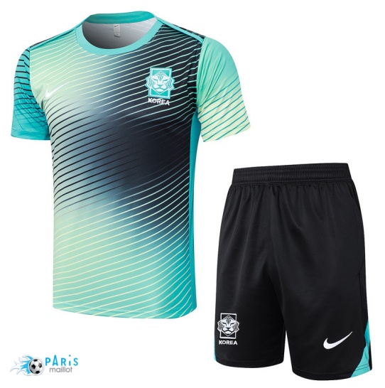 Site Maillot Foot Training Foot Corée + Short Bleu 2024/25