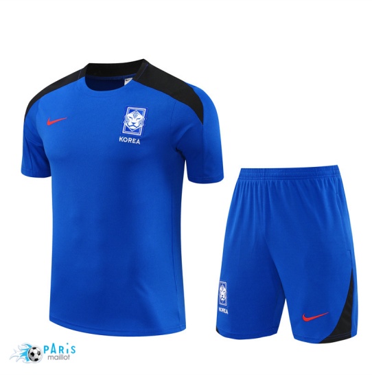 Prix Maillot Foot Training Foot Corée + Short Bleu 2024/25