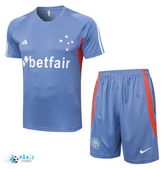 Soldes Maillot Foot Training Foot Cruzeiro + Short Gris 2024/25