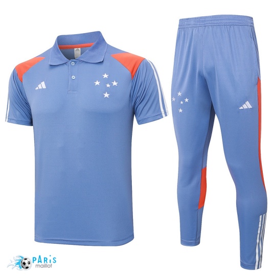 Acheter Maillot Foot Training Foot Cruzeiro Polo + Pantalon Gris 2024/25