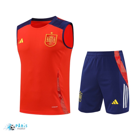 Prix Maillot Foot Training Foot Espagne Debardeur + Short rouge 2024/25