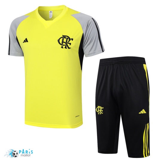 Flocage Maillot Foot Training Foot Flamenco + Short jaune 2024/25