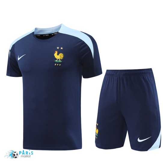 Nouveau Maillot Foot Training Foot France + Short Bleu marine 2024/25