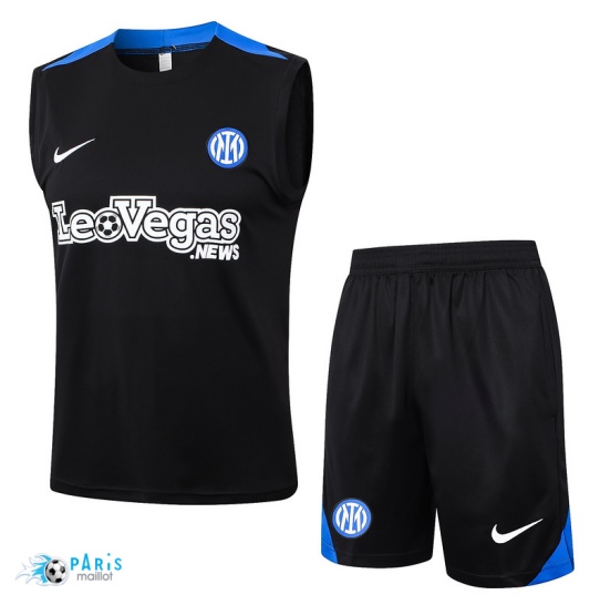 Acheter Maillot Foot Training Foot Inter Milan Debardeur + Short noir 2024/25