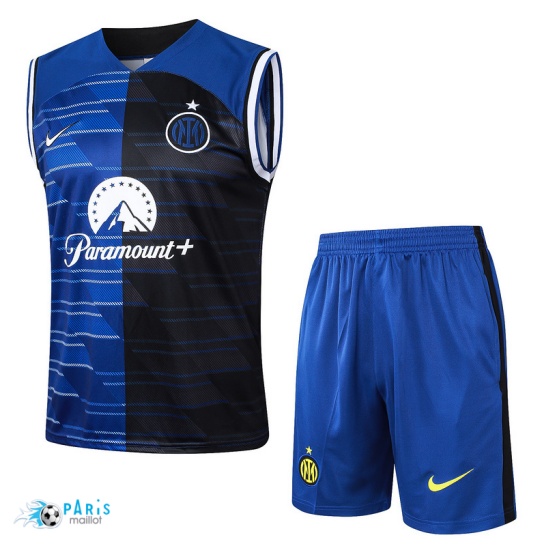 Nouveau Maillot Foot Training Foot Inter Milan Debardeur + Short Bleu 2024/25