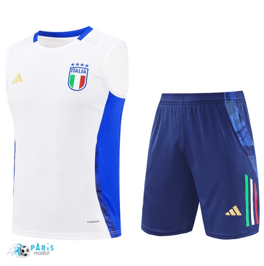 Flocage Maillot Foot Training Foot Italie Debardeur + Short Blanc 2024/25