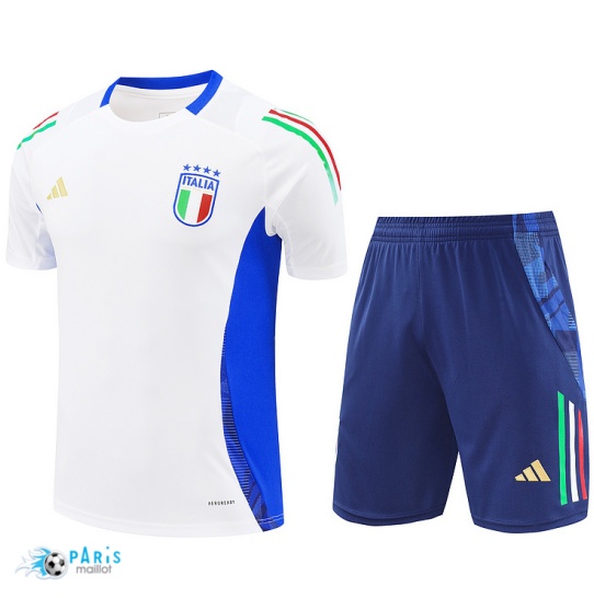 Achat Maillot Foot Training Foot Italie + Short Blanc 2024/25