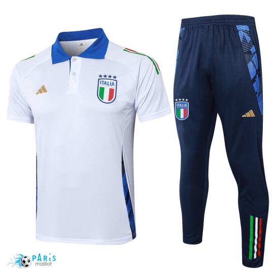 Prix Maillot Foot Training Foot Italie Polo + Pantalon Blanc 2024/25