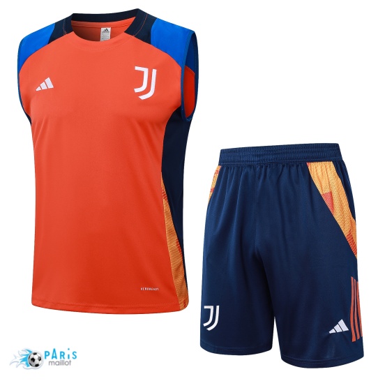 Achat Maillot Foot Training Foot Juventus Debardeur + Short Orange 2024/25