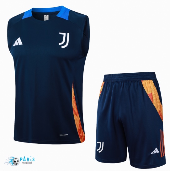 Soldes Maillot Foot Training Foot Juventus Debardeur + Short Bleu 2024/25