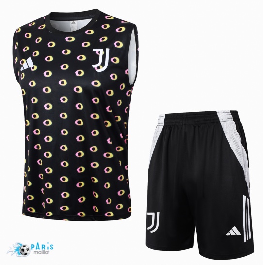 Acheter Maillot Foot Training Foot Juventus Debardeur + Short noir 2024/25