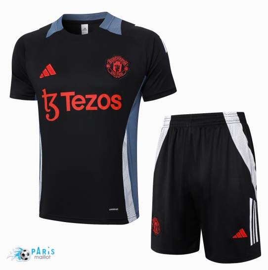 Acheter Maillot Foot Training Foot Manchester United + Short noir 2024/25