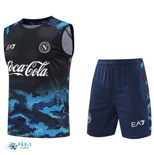 Marque Maillot Foot Training Foot Naples Debardeur + Short Bleu 2024/25