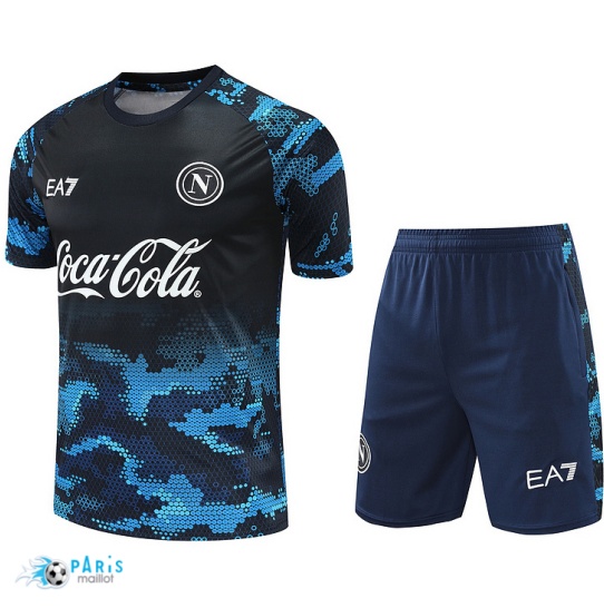 Site Maillot Foot Training Foot Naples + Short Bleu 2024/25