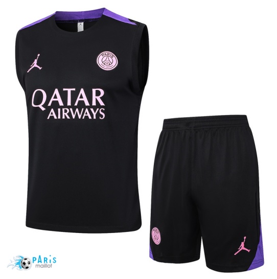 Prix Maillot Foot Training Foot Paris Paris Saint Germain Debardeur + Short noir 2024/25