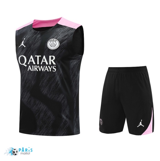 Soldes Maillot Foot Training Foot Paris Paris Saint Germain Debardeur + Short noir 2024/25