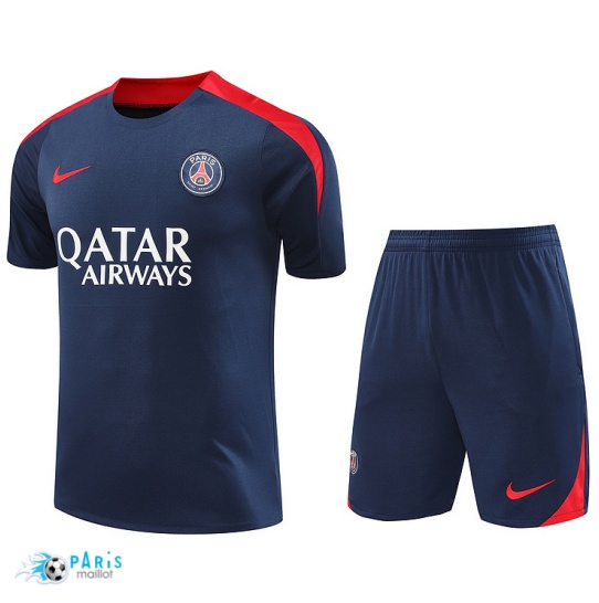 Nouveau Maillot Foot Training Foot Paris Paris Saint Germain + Short bleu marine 2024/25