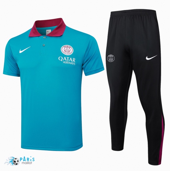 Flocage Maillot Foot Training Foot Paris Paris Saint Germain Polo + Pantalon Bleu 2024/25