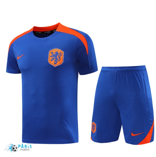 Soldes Maillot Foot Training Foot Pays-Bas + Short Bleu 2024/25