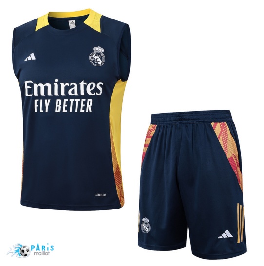 Soldes Maillot Foot Training Foot Real Madrid Debardeur + Short Bleu marine 2024/25