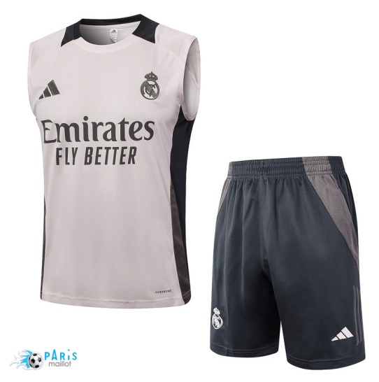 Achat Maillot Foot Training Foot Real Madrid Debardeur + Short Gris 2024/25