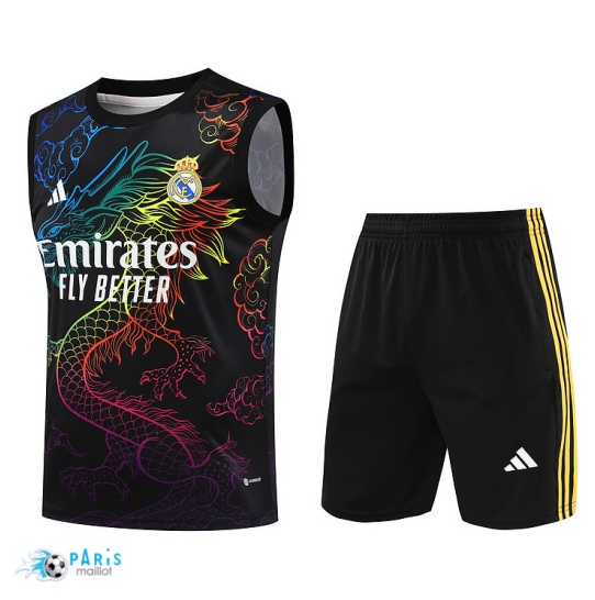 Acheter Maillot Foot Training Foot Real Madrid Debardeur + Short noir 2024/25