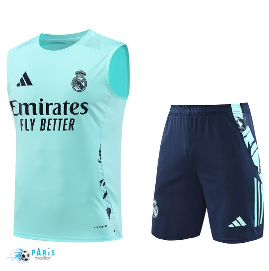 Achat Maillot Foot Training Foot Real Madrid Debardeur + Short Bleu Ciel 2024/25