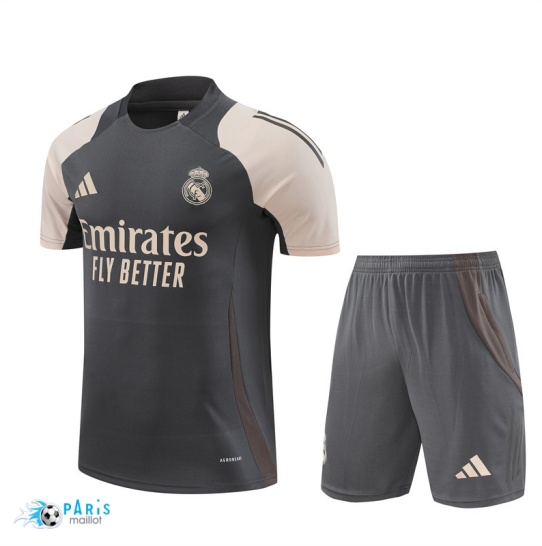 Site Maillot Foot Training Foot Real Madrid Enfant + Short gris foncé 2024/25