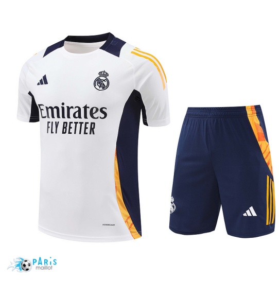 Créer Maillot Foot Training Foot Real Madrid + Short Blanc 2024/25