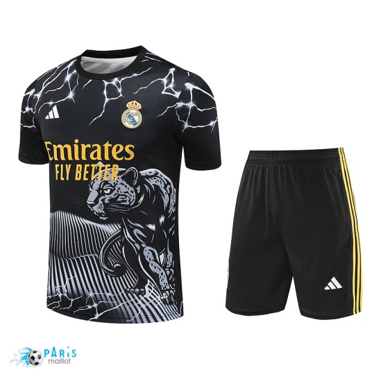 Flocage Maillot Foot Training Foot Real Madrid + Short noir 2024/25