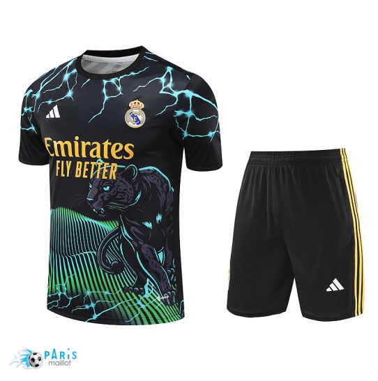 Nouveau Maillot Foot Training Foot Real Madrid + Short noir 2024/25