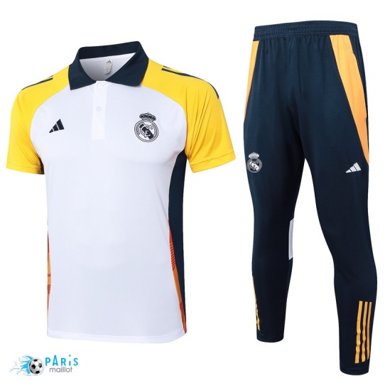 Site Maillot Foot Training Foot Real Madrid Polo + Pantalon Blanc 2024/25