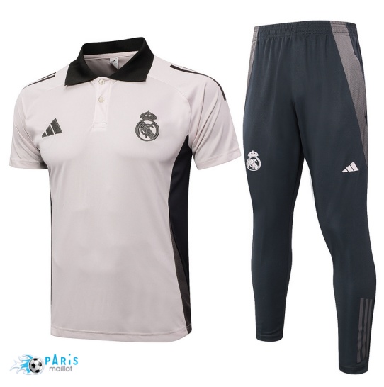 Prix Maillot Foot Training Foot Real Madrid Polo + Pantalon Gris 2024/25