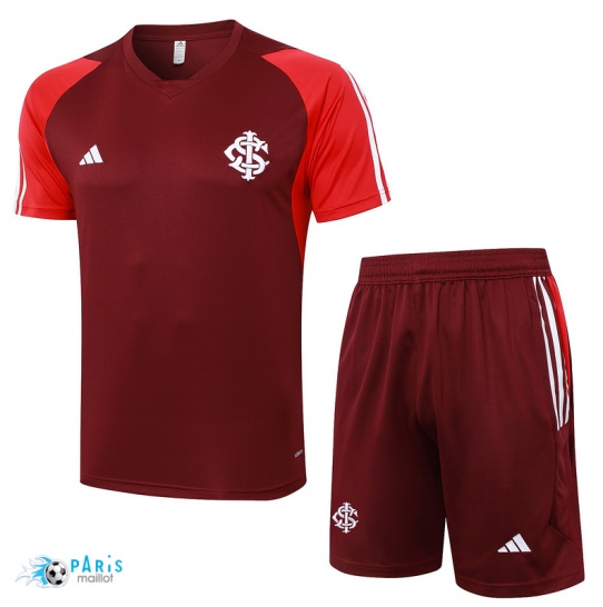 Prix Maillot Foot Training Foot SC Internacional + Short rouge bordeaux 2024/25