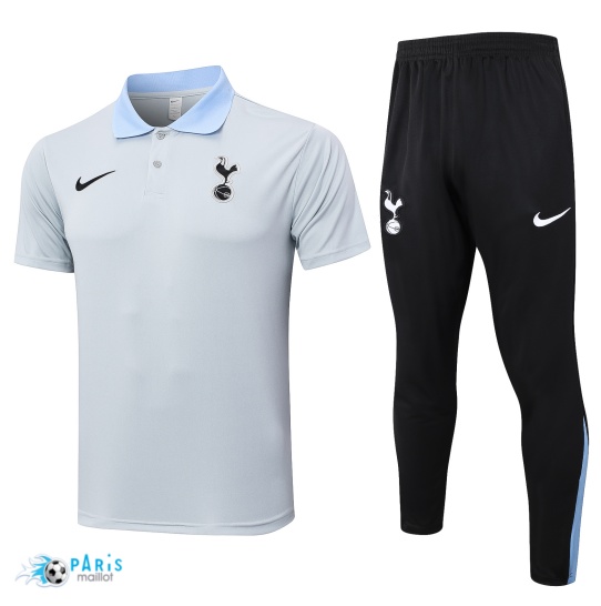 Prix Maillot Foot Training Foot Tottenham Hotspur Polo + Pantalon gris clair 2024/25