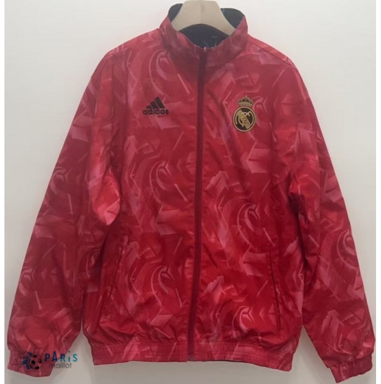 Soldes Veste Réversible Coupe vent Real Madrid rouge 2024/25