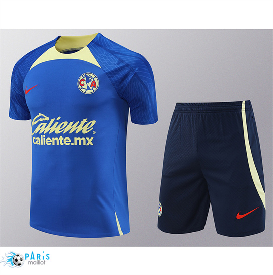 Thailande Training Foot América + Shorts bleu 2024/25