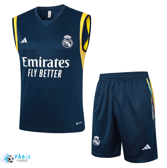 Achat Training Foot Real Madrid Debardeur + Shorts bleu marine 2024/25