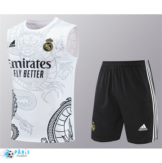 Discount Training Foot Real Madrid Debardeur + Shorts Blanc 2024/25