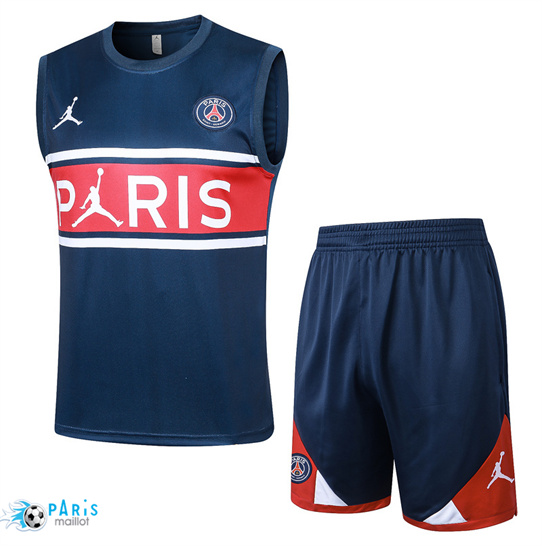 Site Training Foot Paris PSG Debardeur + Shorts bleu royal 2024/25