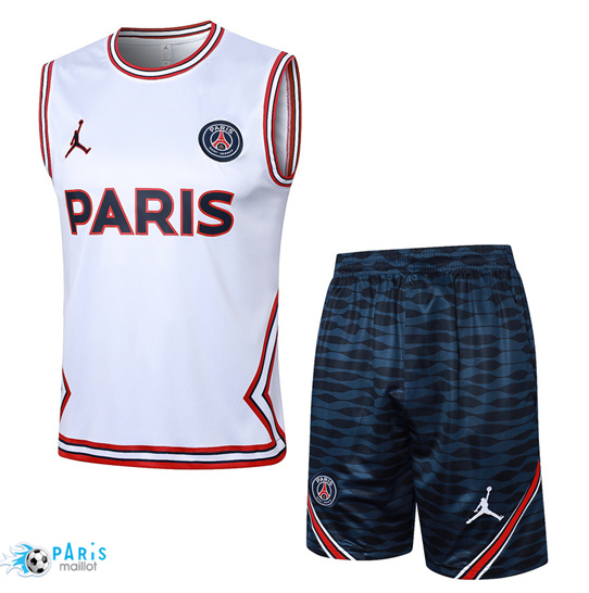 Achat Training Foot Paris PSG Debardeur + Shorts Blanc 2024/25