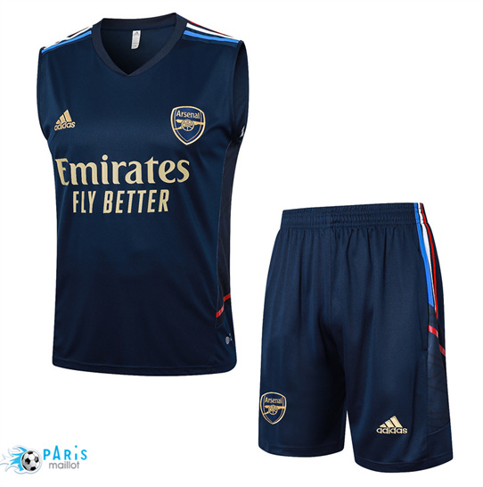 Acheter Training Foot Arsenal Debardeur + Shorts bleu royal 2024/25