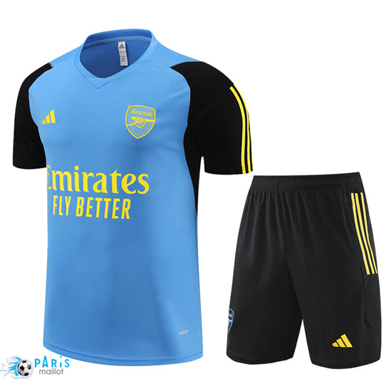 Nouveau Training Foot Arsenal Enfant + Shorts bleu clair 2024/25