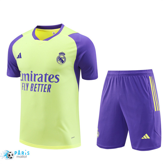Site Training Foot Real Madrid Enfant + Shorts jaune clair 2024/25
