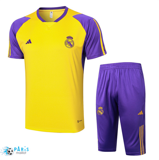 Flocage Training Foot Real Madrid + Shorts jaune 2024/25