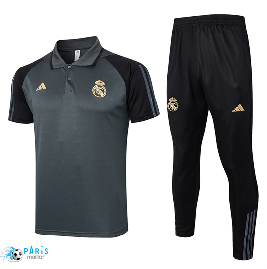 Achat Training Foot Real Madrid polo + Pantalon gris 2024/25