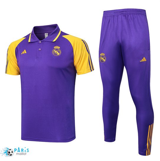 Thailande Training Foot Real Madrid polo + Pantalon Violet 2024/25