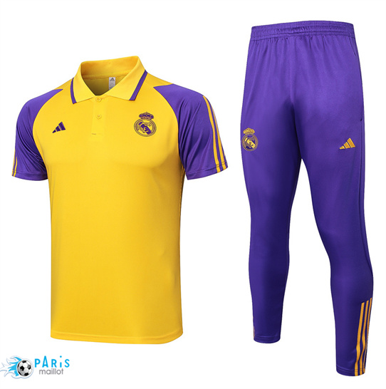 Acheter Training Foot Real Madrid polo + Pantalon jaune 2024/25