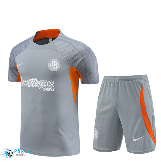 Soldes Training Foot Inter Milan + Shorts gris 2024/25