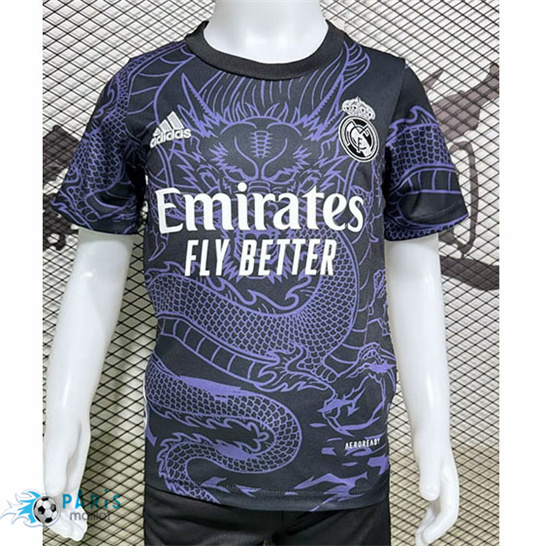 Site Maillot Foot Real Madrid Enfant Dragon Édition spéciale Noir/Violet 2024/25